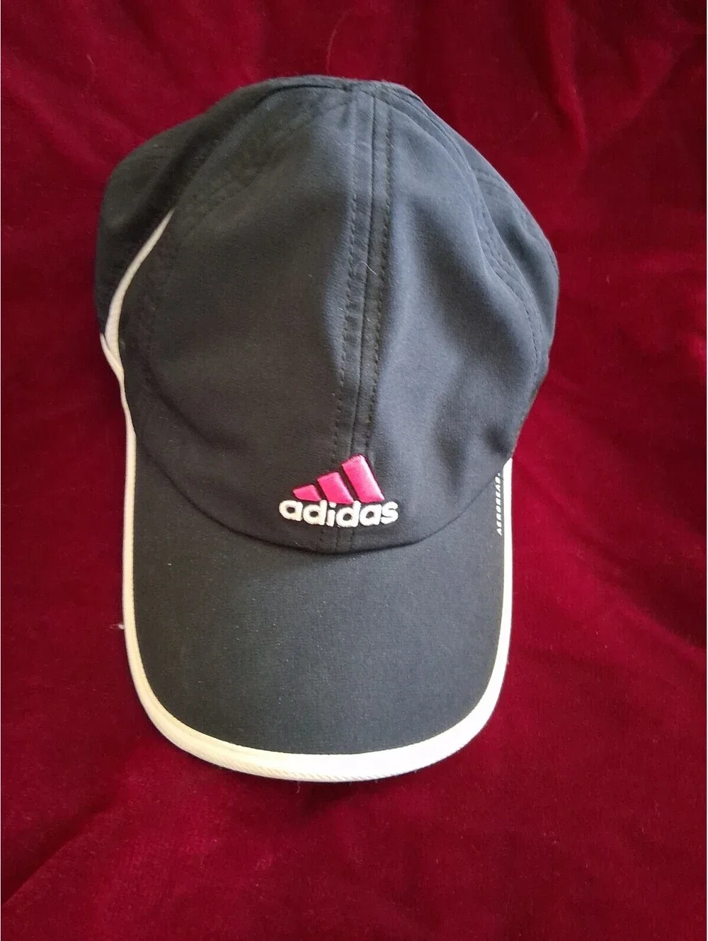 Adidas Adizero Aeroready Hat Cap Womens Strap Back Adjustable Black Pink